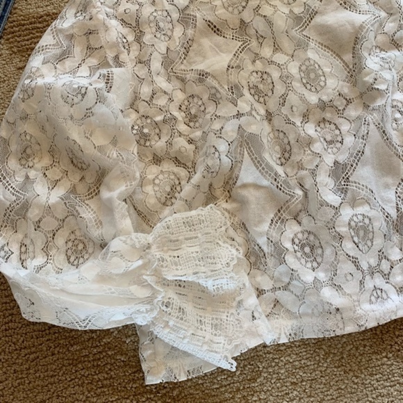 Lace Mock Neck Vintage 70s Blouse Crop Top - Picture 5 of 7